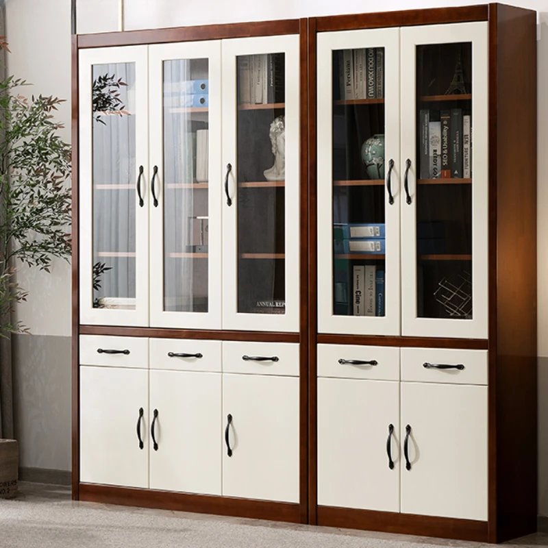 Library Storage Cabinet Baby Bookcase Book Trolley Washing Machine Rack Folding Shelf Wood Living Room Cube Organizer Glass Door