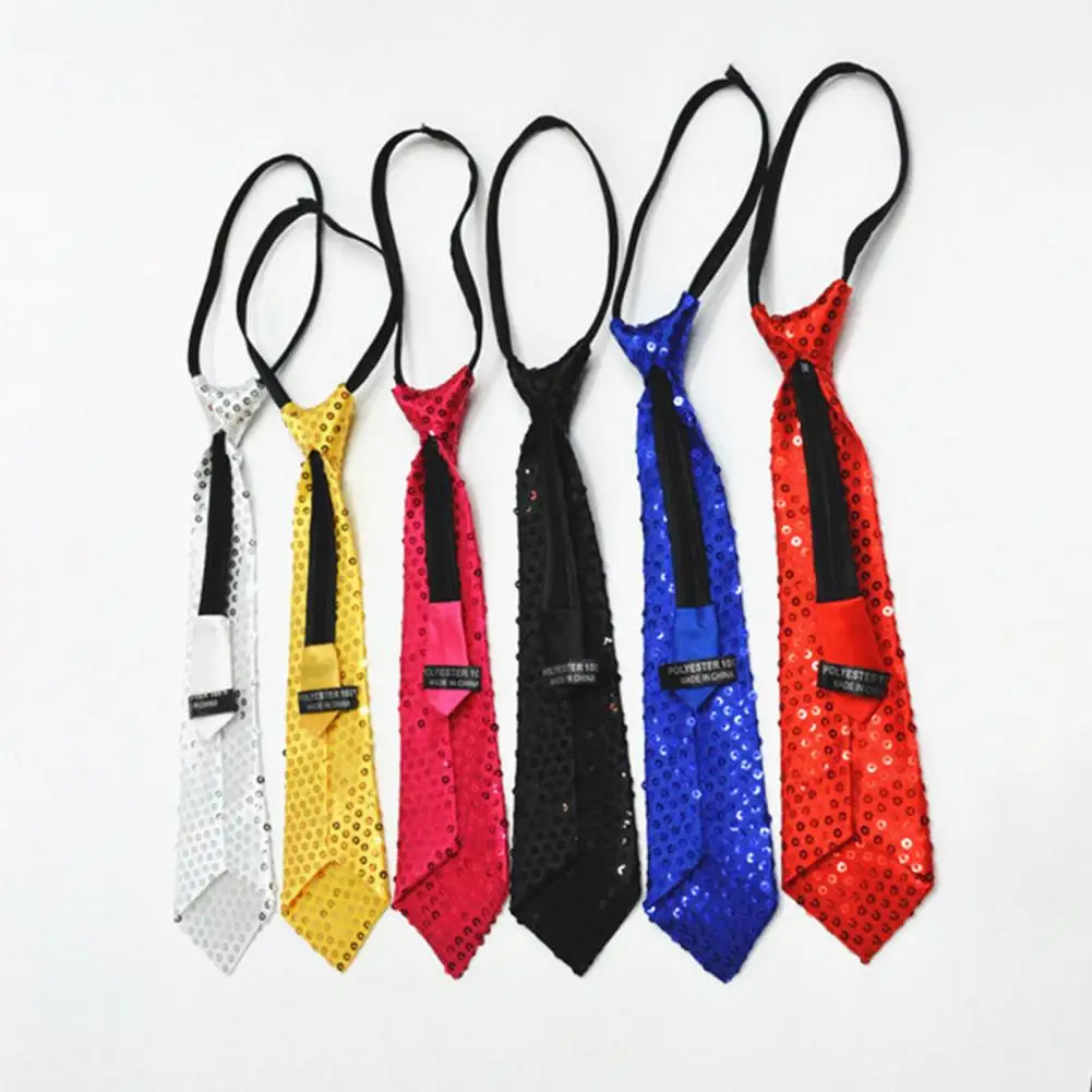 

Sequined Tie Elastic Band Tie Vintage Shiny Sequin Men's Tie with Adjustable Elastic Band for Formal Business Style Suit Coat