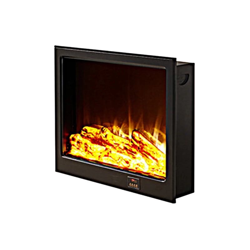 Modern Elegant Electric Fireplace Heater Tempered Glass Cold-rolled Steel LED Flame Effect Remote Control Household Hotel