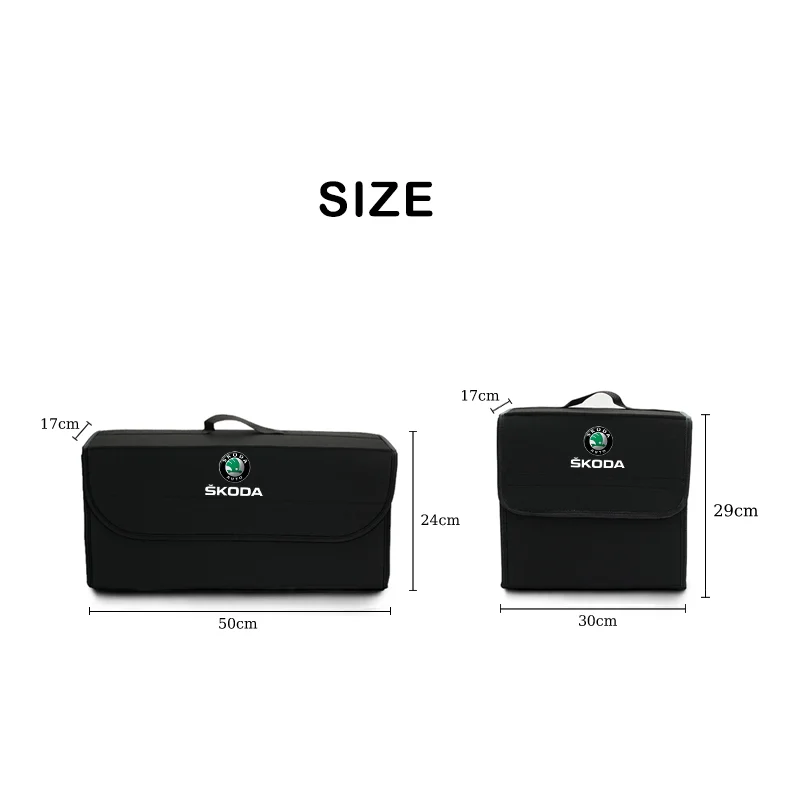 Car Trunk Storage Bag Felt Stowing Box Tools Organizer Accessories For Skoda Octavia Superb Rapid Kodiaq Karoq Fabia Kamiq