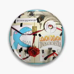 Lemon Demon Dinosaurchestra Album Sticke  Soft Button Pin Cute Creative Women Badge Gift Lapel Pin Fashion Brooch Lover Decor