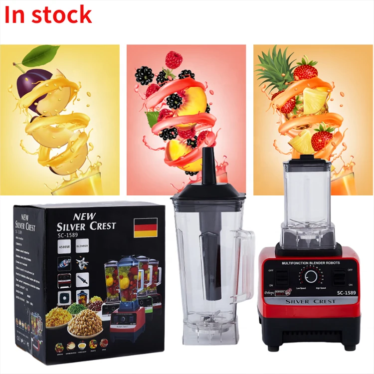 

2 In 1 4500w Kitchen Appliances Heavy Duty Commercial Mixer Smoothie Juicer Food Processor Silver Crest Blender