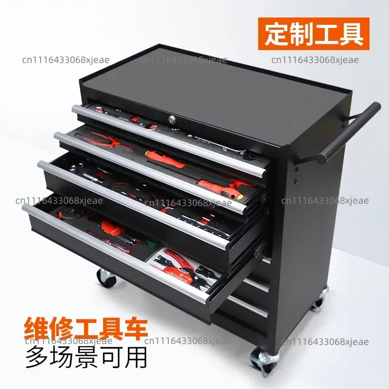 Movable Tool Cart with Drawers, Multifunctional Auto Repair Tool Cabinet, Workshop Storage Tool Box