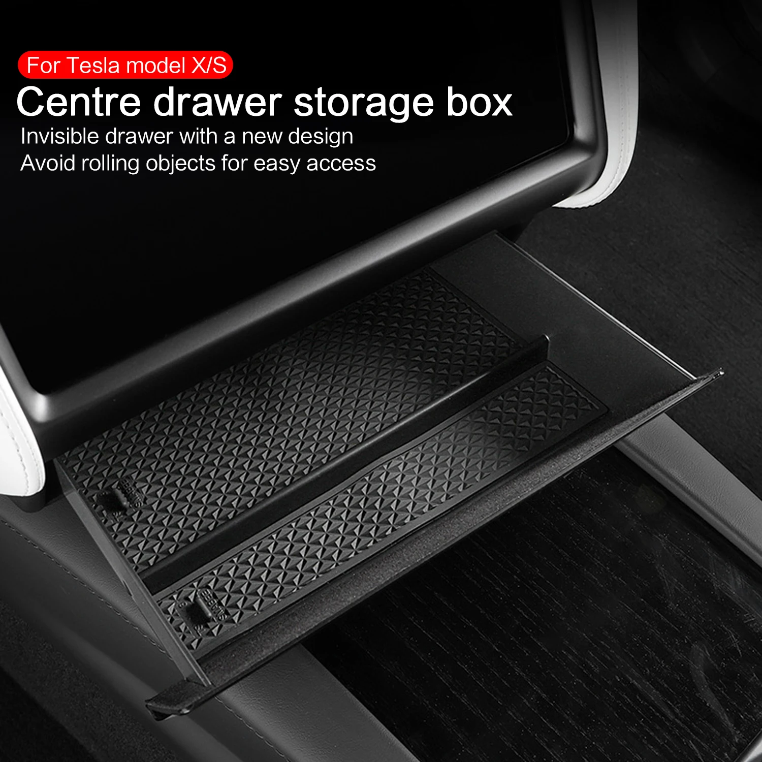 For Tesla Model S Model X Center Console Organizer Storage Box For Left Hand Drive 테슬라Model S Model X 자동차용품 2012-2021