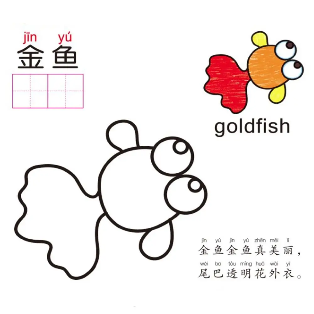 20 Creative Simple Painting Book for Fruit Animals Beginner's Kindergarten Coloring Books