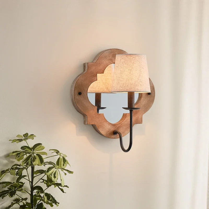 

American retro wall lamp, French warm bedroom bedside lamp, living room decorative wall lamp, designer lighting creativity