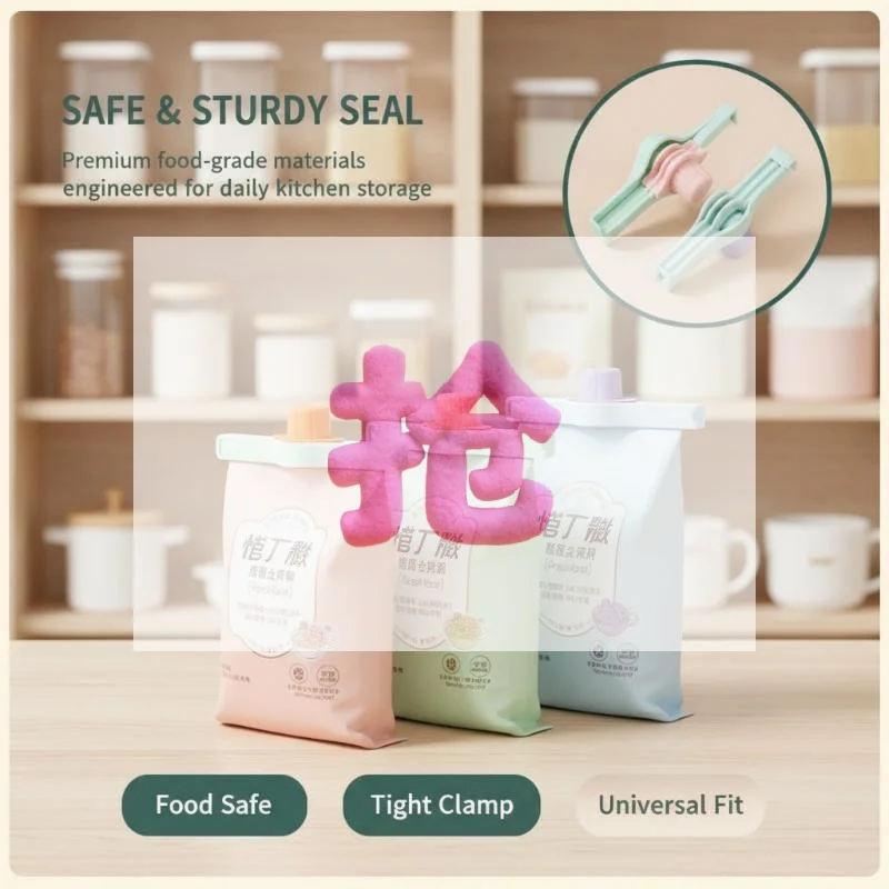 Sealed Dispensing Nozzle And Clamp For Kitchen Seasonings, Food Preservation, Moisture-Proof, Snack Plastic