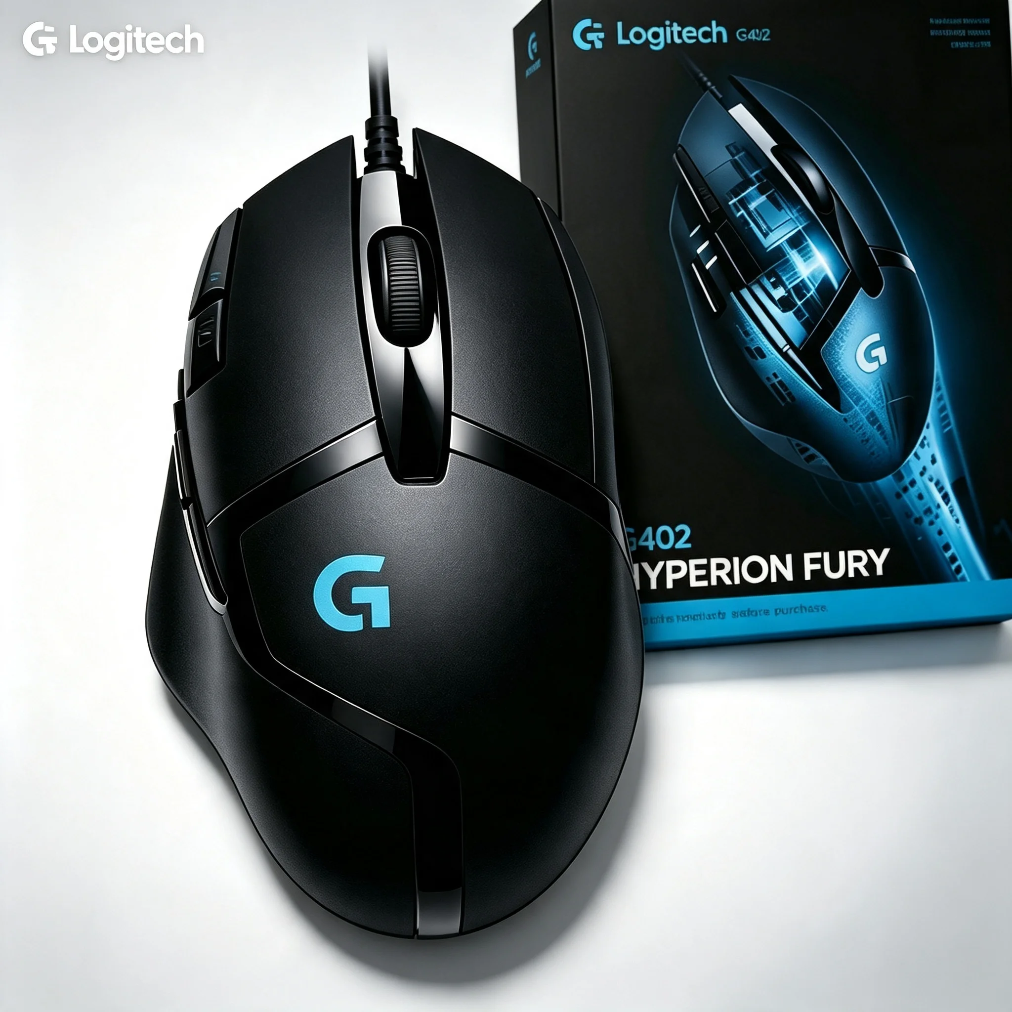 Logitech G402 Hyperion Fury Wired Gaming Mouse 4000DPI 8 Programmable Buttons USB Computer Mouse For PC Laptop Gamer