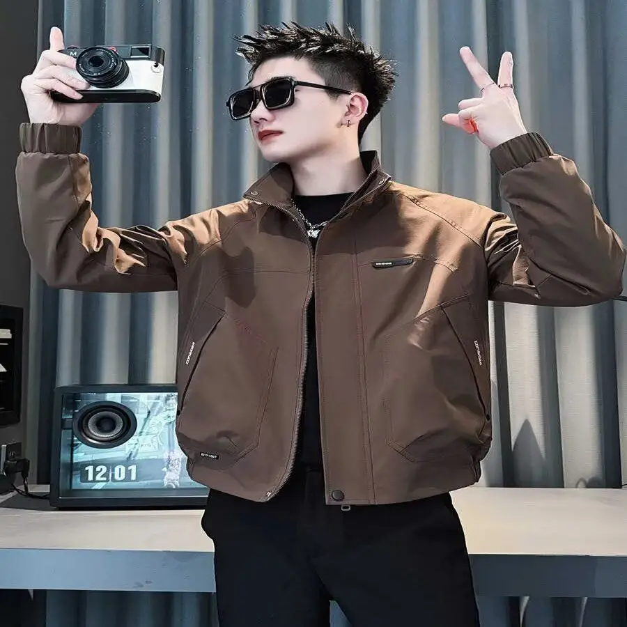

Spring Autumn Men's Slim Fit Jaet Trendy Brand Top 2025 New Sle Streetwear Outerwear Casual Faionable Bomber Coat
