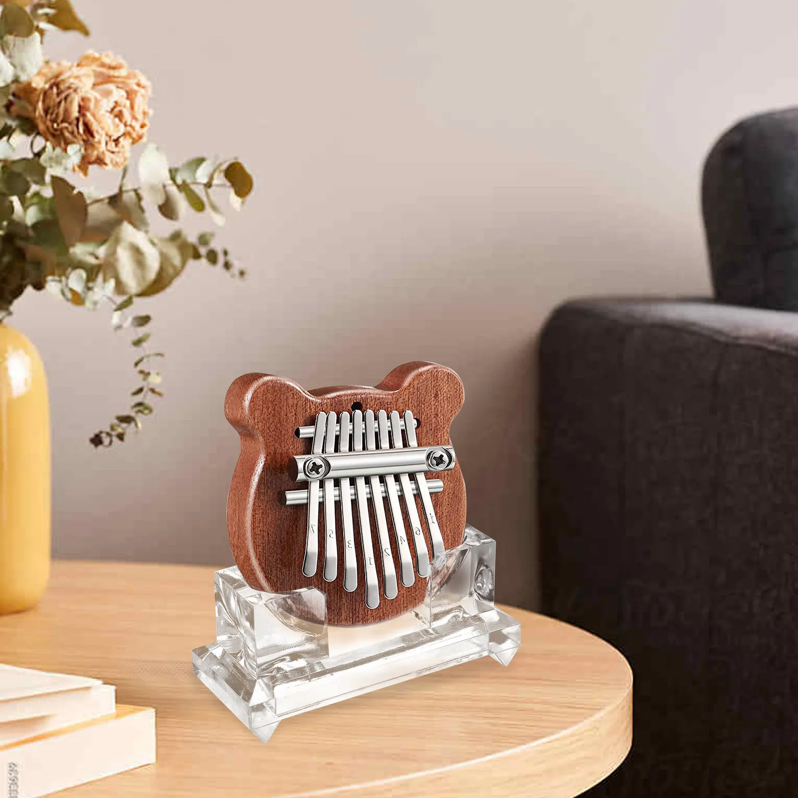 2Pcs Acrylic Thumb Piano Display Rack Clear Kalimba Stand Holder Portable Kalimba Storage Holder Transparent Music Instrument
