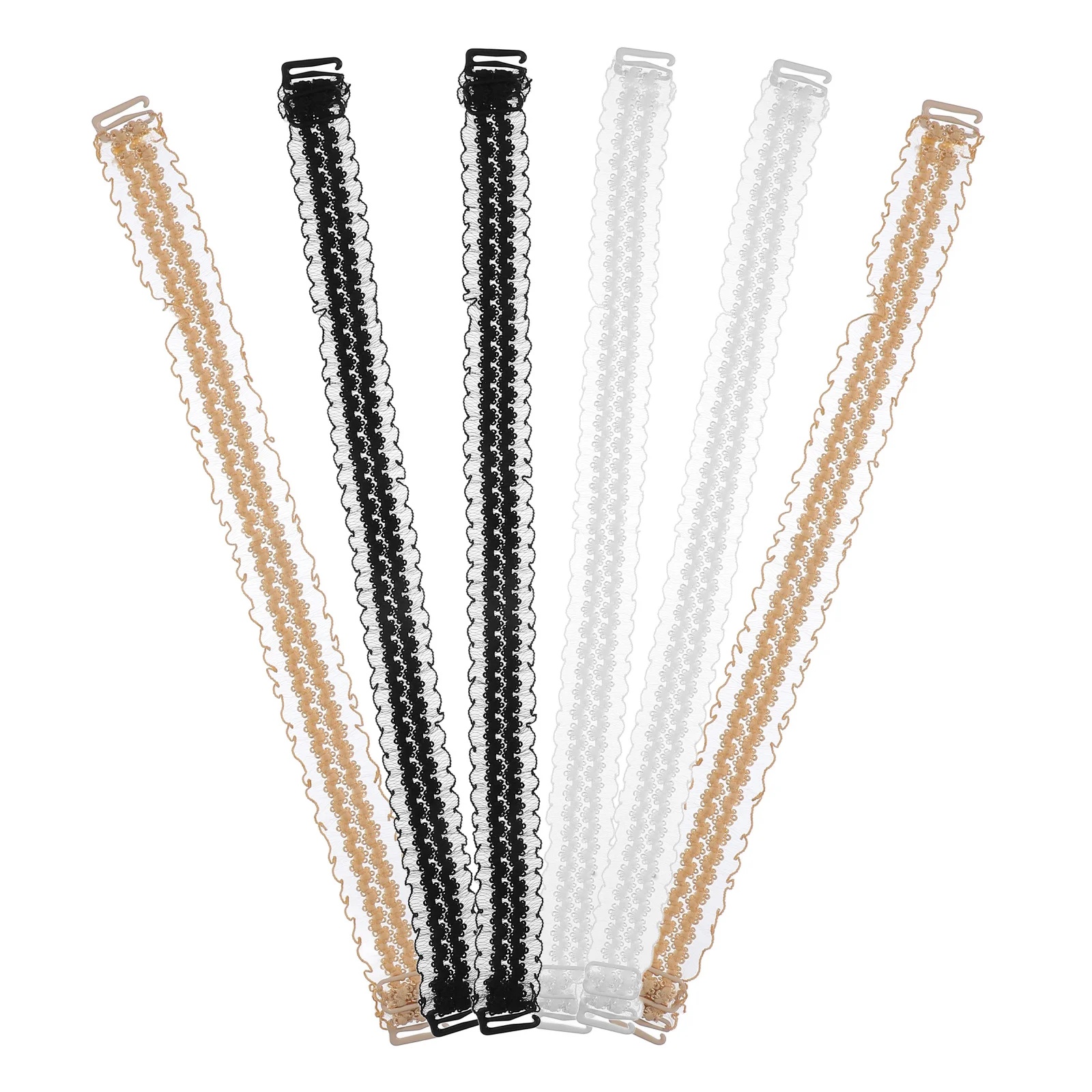 3Pairs Elastic Lace Bra Straps Non-Slip Adjustable Shoulder Straps Comfortable Replacement Underwear Strap for Women Bra