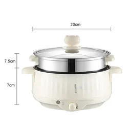 Multifunctional Rice Cooker Frying Pan Non-stick Cookware Multi Soup Hotpot for Kitchen 1.7L Electric MultiCooker