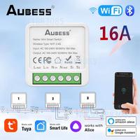 Tuya 16A Smart WiFi Switch Bluetooth Dual Mode Circuit Breaker 2-way Control Switch Automation Module With Alexa Google Alice