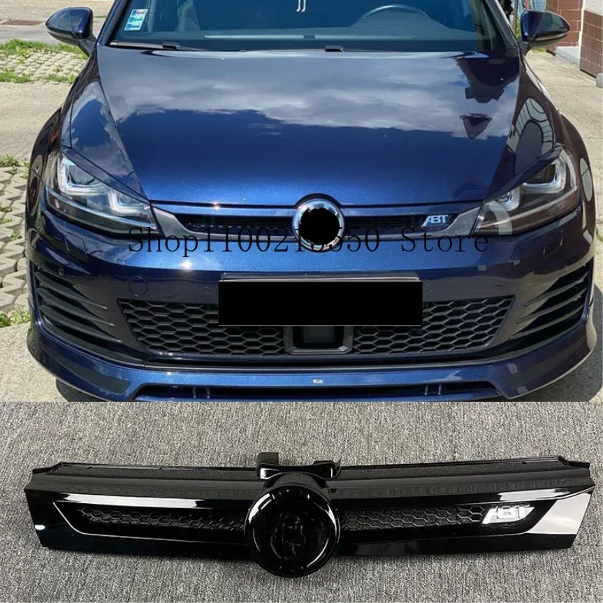 

For V W Golf MK7.5 Front Center Grille Black Chrome ABS Radiator Hood Upper Grill for golf 7.5 2014-2020