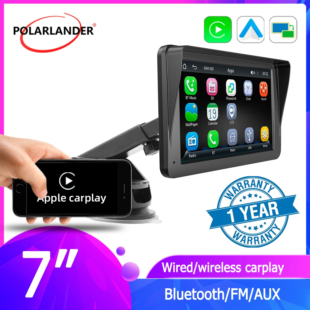 

Car MP5 Player Bluetooth Wireless Carplay Monitor Wireless Carplay Android Auto Airplay 7" Portable Car Multimedia Player