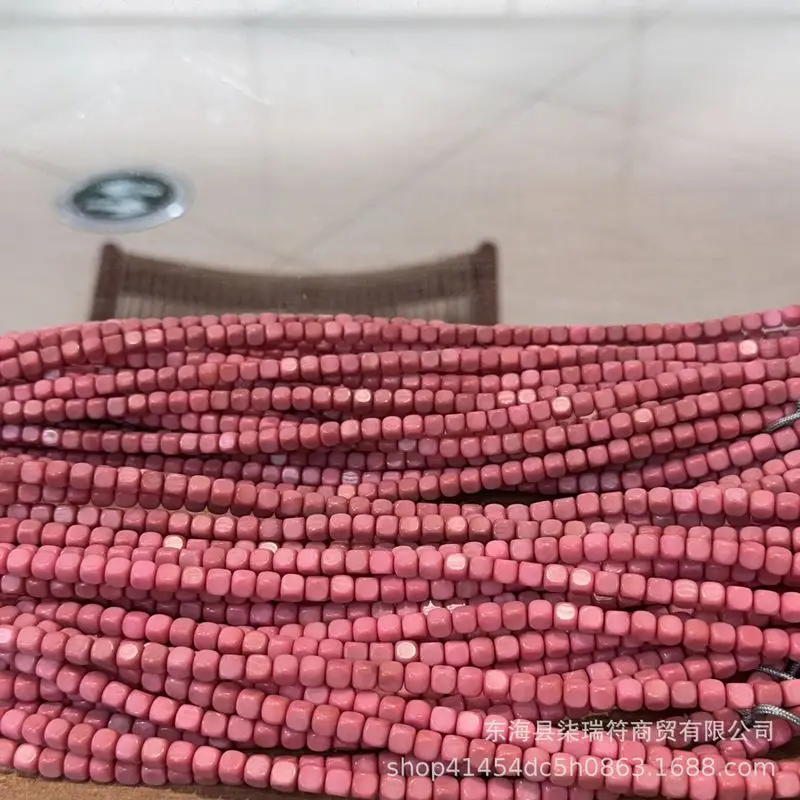 Sakura Pink Ridge Bodhi Cube Bracelet, Spacer Beads, Stringing, And Accessories
