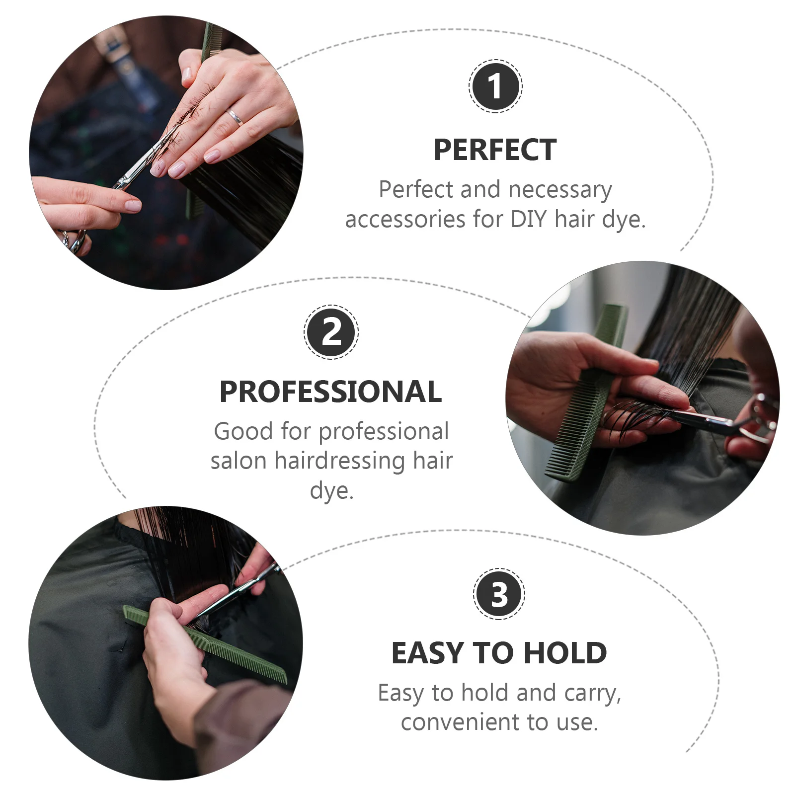 مجموعة أدوات صبغ الشعر مكونة من 6 قطع، فرشاة تسريح لتلوين الشعر، مجموعة أوعية من البلاستيك DIY ملحقات تصفيف الشعر لصالونات تصفيف الشعر المنزلية