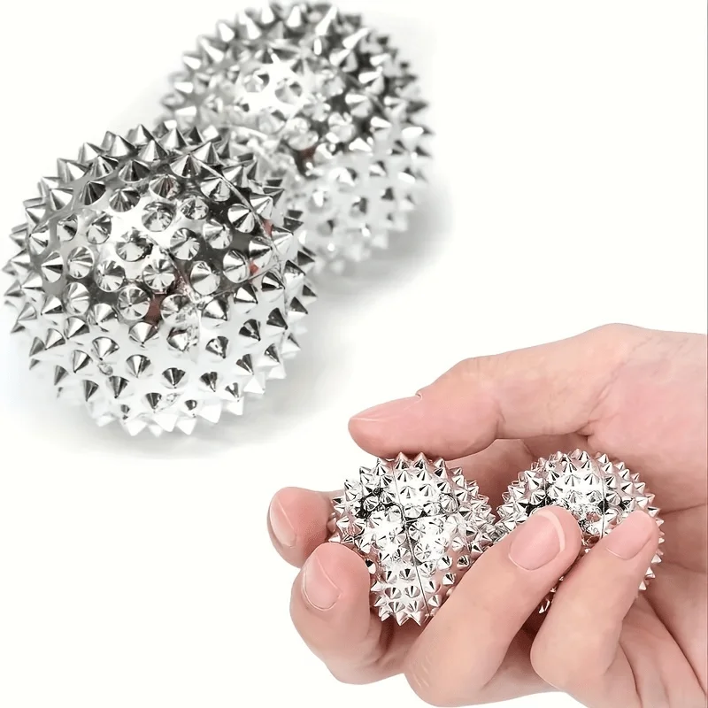 2PCS Massage Balls Trigger Point With Needles-Acupressure Active Massager Spiky Hard Massaging Tool For Physiotherapy Hand Foot