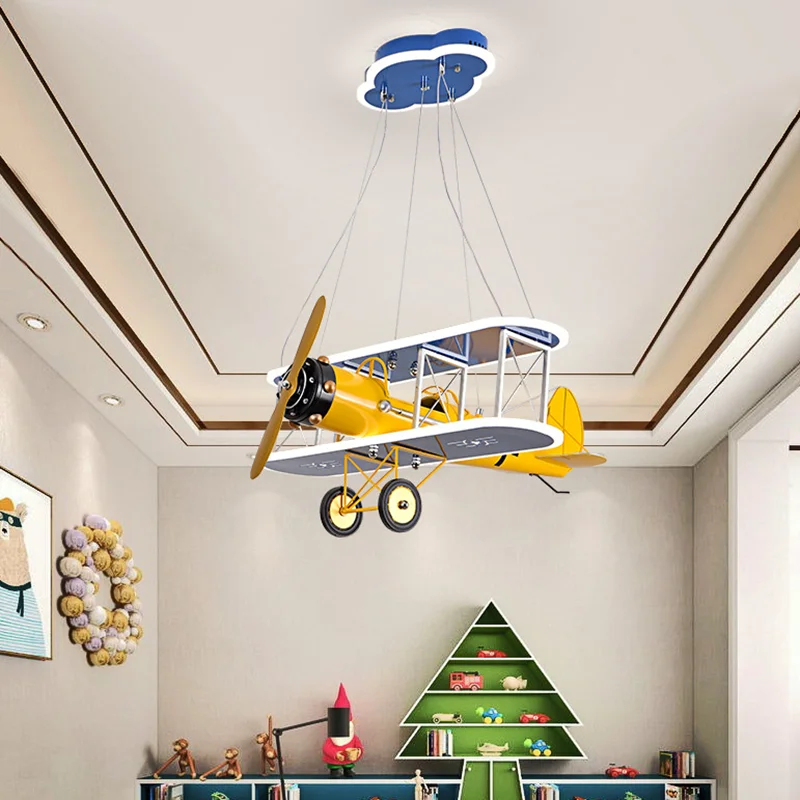 Creative Children Bedroom Decoration Pendant Lights LED Plane Shape Chandelier Lighting Interior Hanging Ceiling Lamps For Room