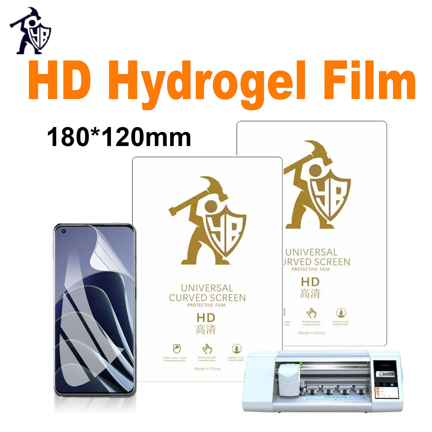 50pcs Flexible HD Hydrogel Film For Smart Phone Straight Curved Clear Screen Protector For Cutting Machine Universal Protective