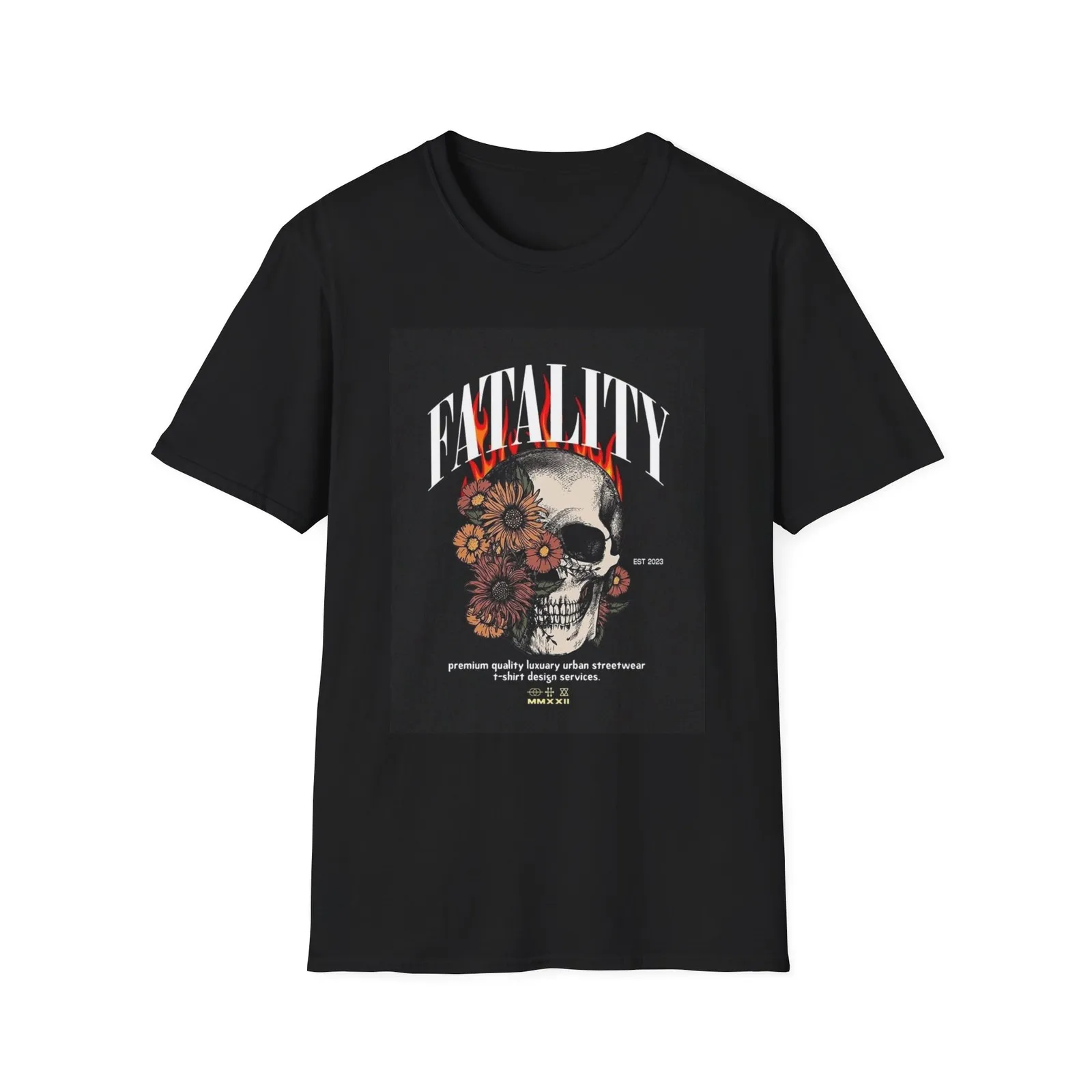 Fatality Skull Graphic T-Shirt, Skeleton Tee, Dark Graphic Shirt, Halloween
