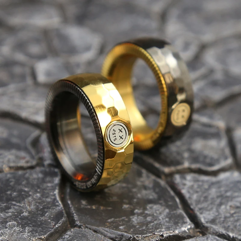 Anillo de trinquete mecánico Fidget EDC, juguetes de acero inoxidable, anillo háptico ajustable, punta del dedo, juguetes de neumáticos de Metal, Spinner antiestrés