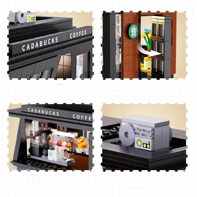 Blocos de Construção Modulares Expert Criativo, Coffee Shop Cafe House, Modelo MOC C66005, 768pcs, Brick Puzzle, Brinquedos para Presente