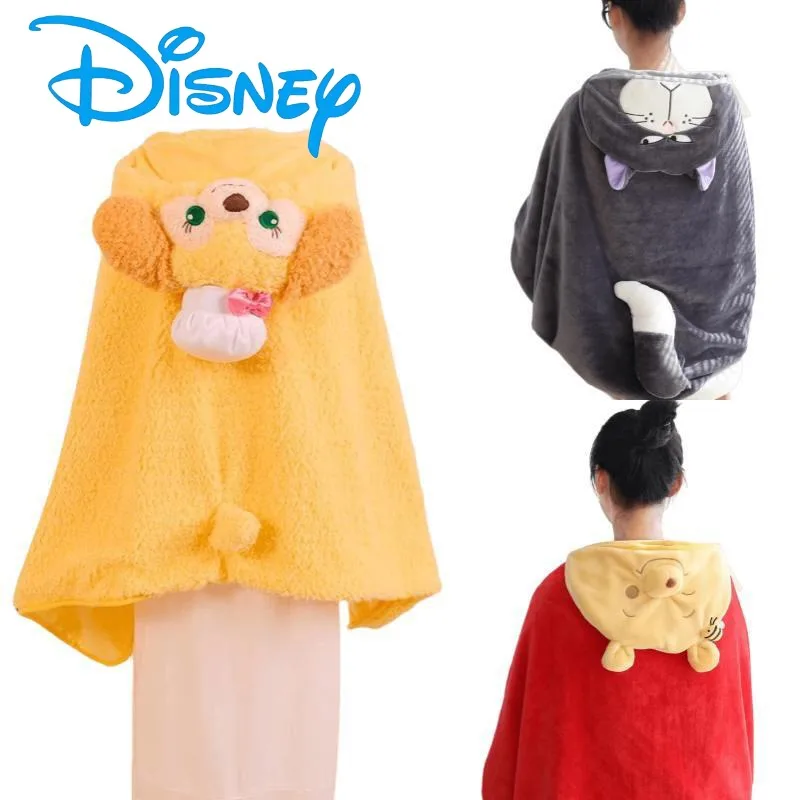 Disney Lucifer Pooh ShellieMay Anime Kawaii Hooded Cape Shoulder Blanket Thickened Warm Nap Cape Office Air Conditioning Blanket