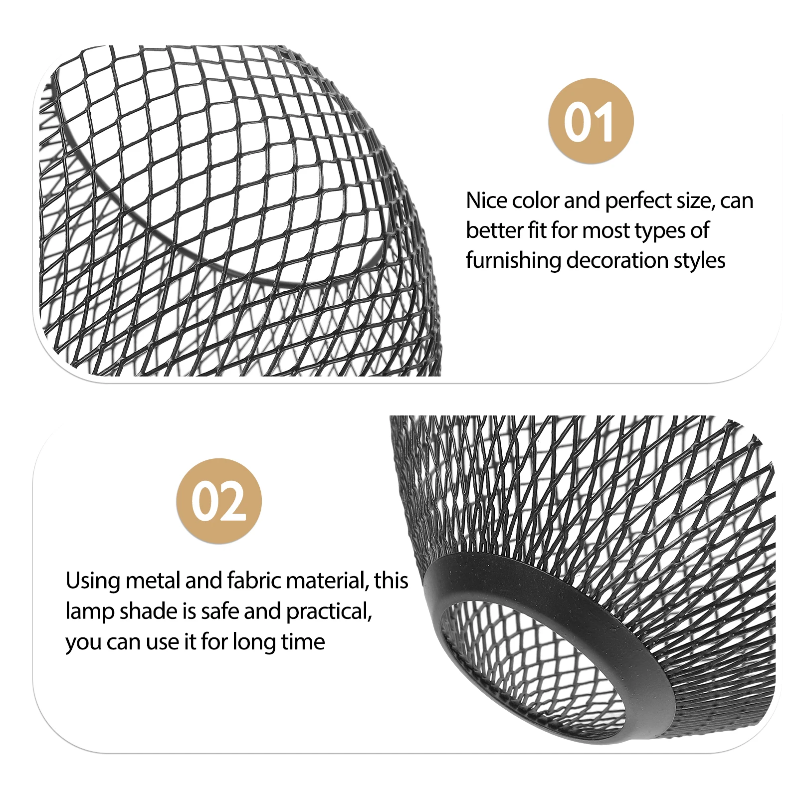 

Stylish Metal Lamp Shade Replacement Hollow Out Decorative Cage Lampshade For Pendant Light Black Wire Mesh Chandelier Small