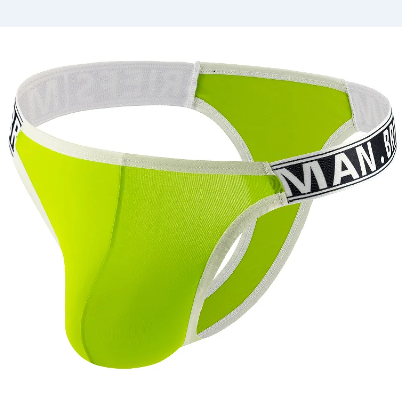 Mens Jockstrap Low Waist Thong Thin Breathable String Sexy Letter Printed Translucent Pouch Cuecas Homme G String Bikini Hombre