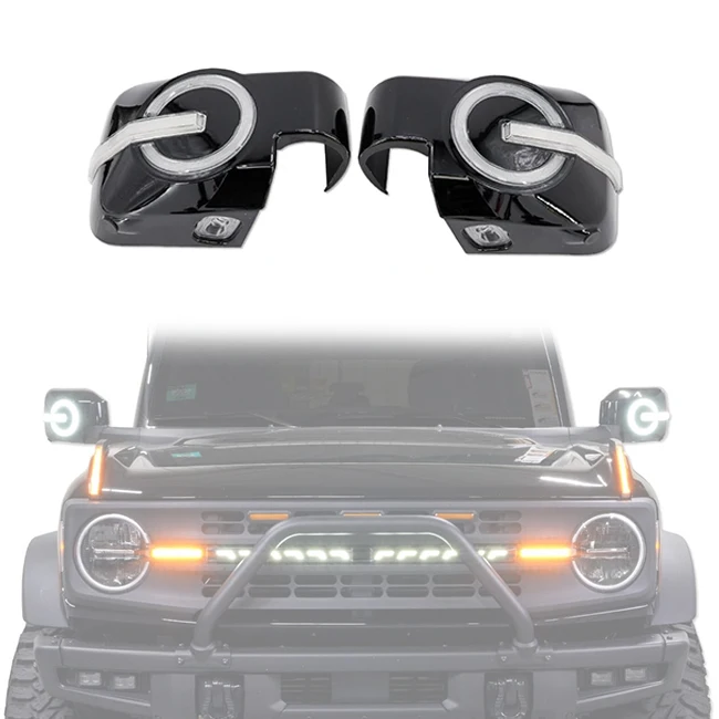 

LUMA ABS Black Side Mirror LED Lighted Cap for Ford Bronco 2021+ 2/4 Door Raptor Accessories