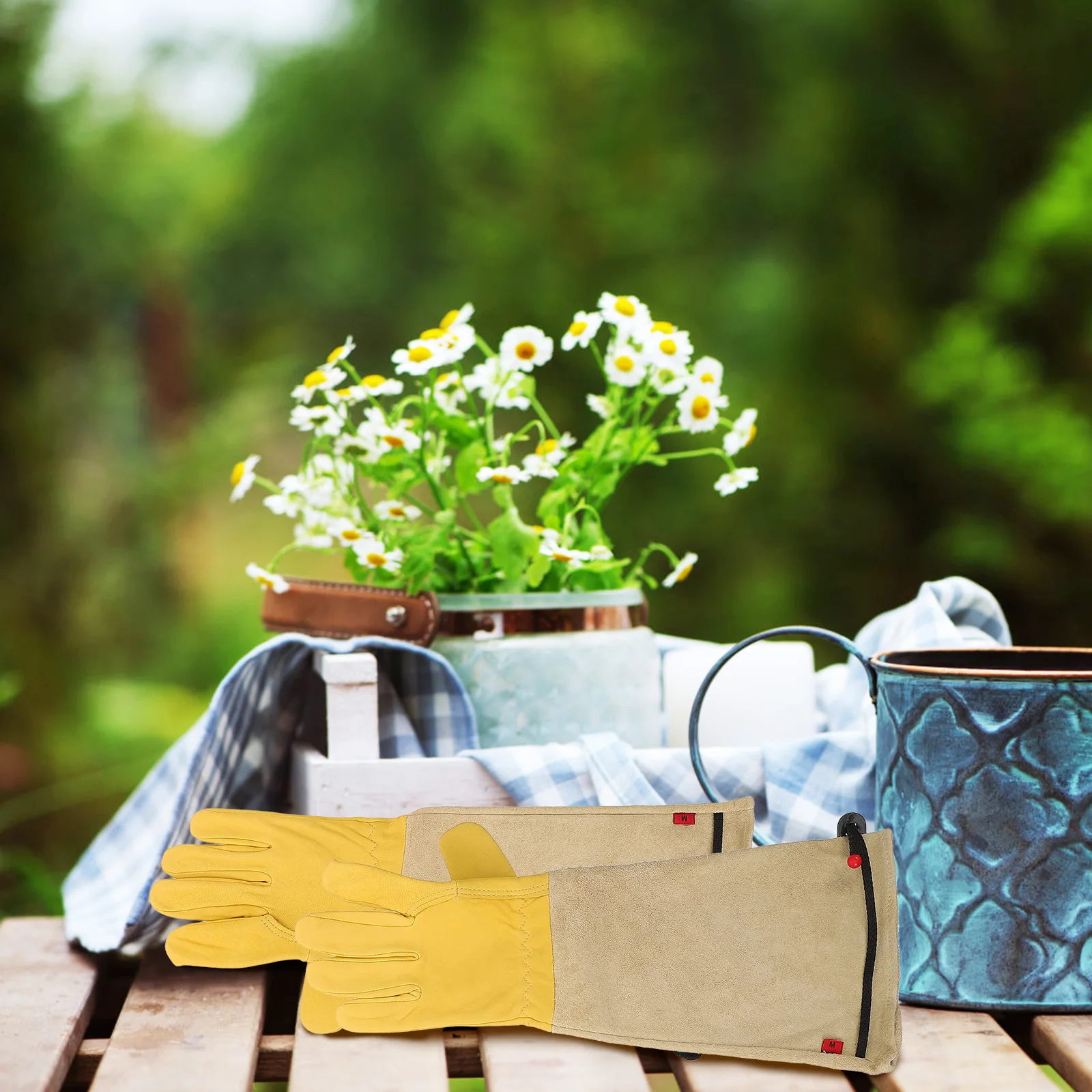 

1Pair Gardening Gloves Wear-Resistant Comfortable Adjustable Cuff Rose Thorn Proof Safety Gloves for Work Handling