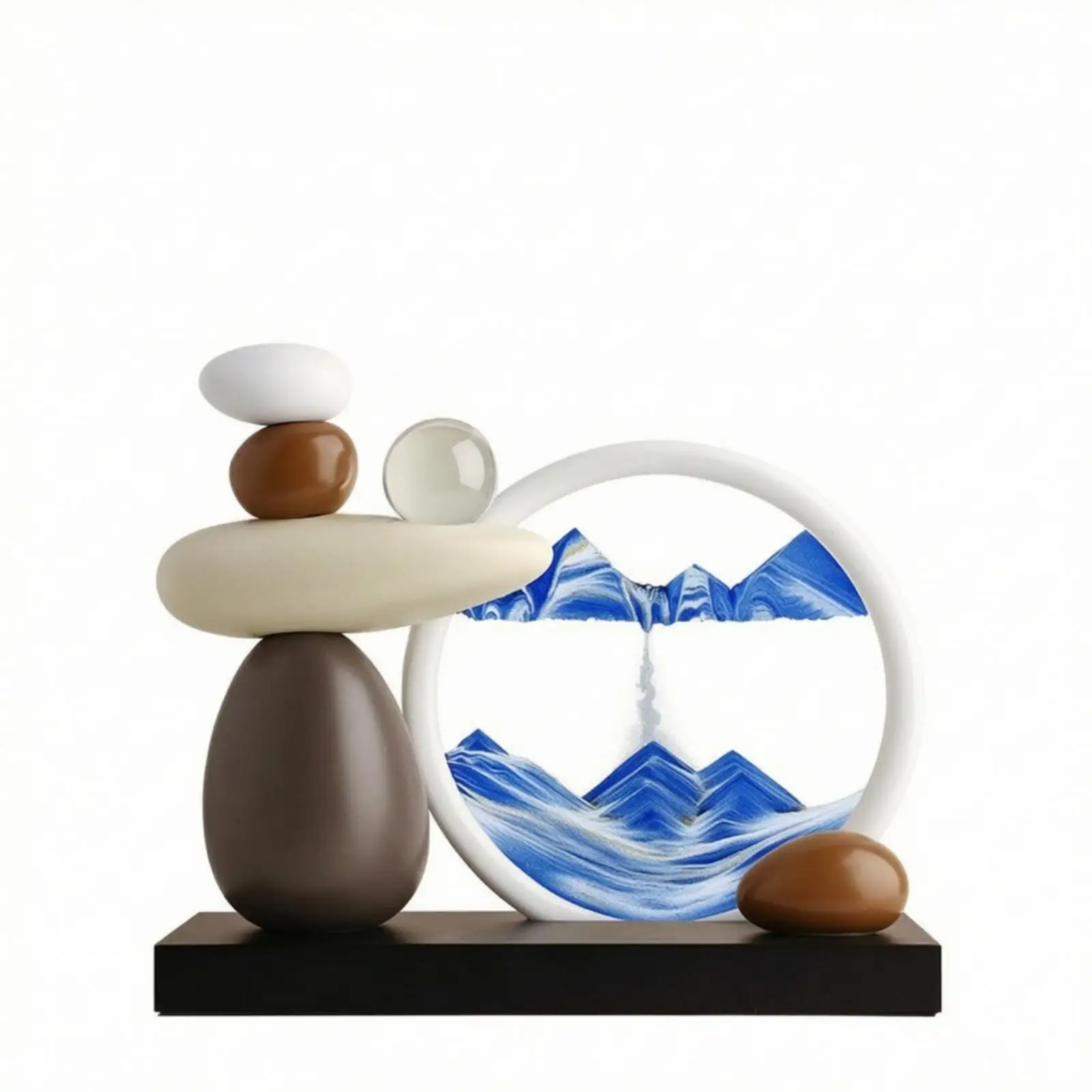 Sand Painting 3D Sand Painting with Base Rectangular for Bookshelf