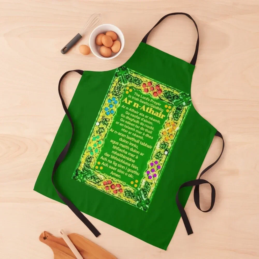 Irish Gaelic Lord's Prayer Ar n-Athair 2 Apron Women's For Women kitchen and home Apron