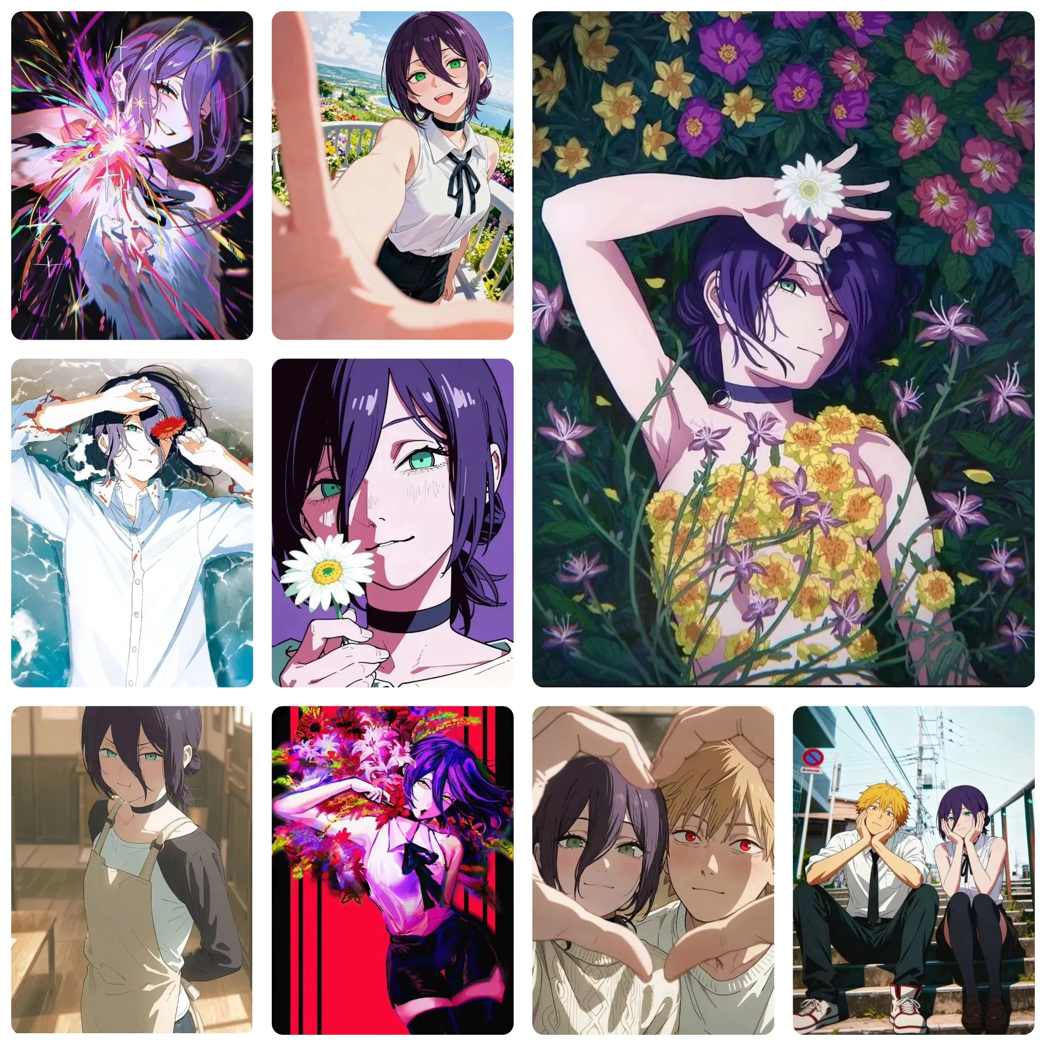 DIY Chainsaw Man Reze Anime Diamantmalerei, Attraktive Anime-Charakter-Szene für die Wanddekoration im Wohnzimmer, Exquisites Geschenk