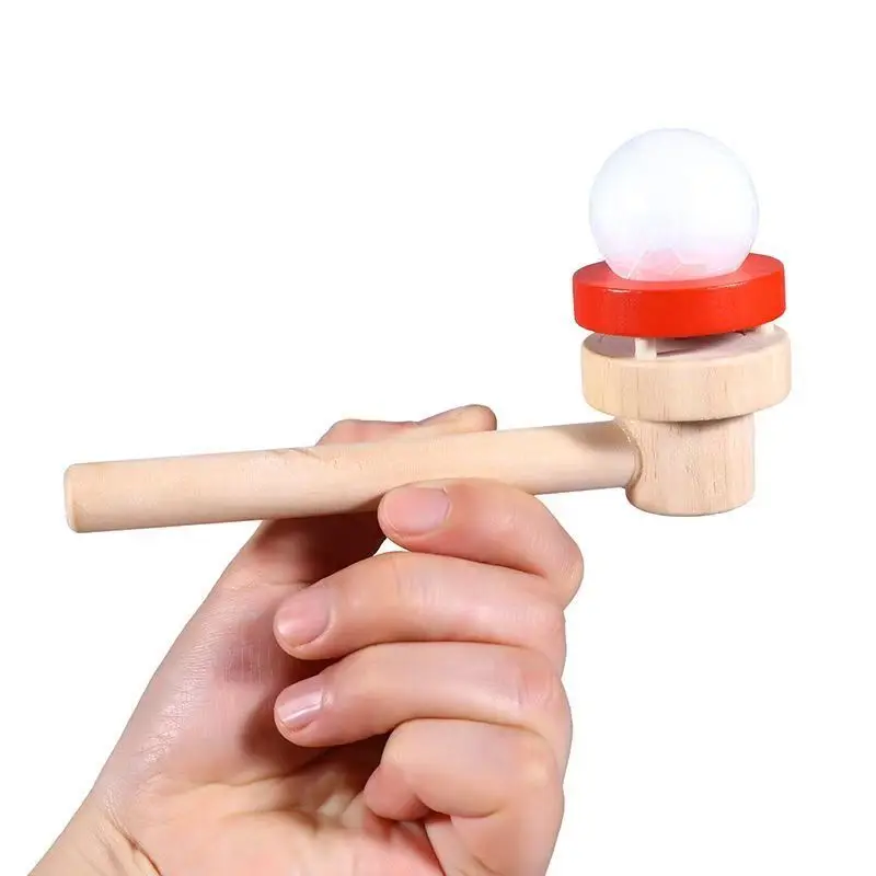 Classic Wooden Game Floating Ball Blow Pipe & Balls Blowing Toys Stress Reliever Gifts for Adults Teens Boys Girls Party Favors