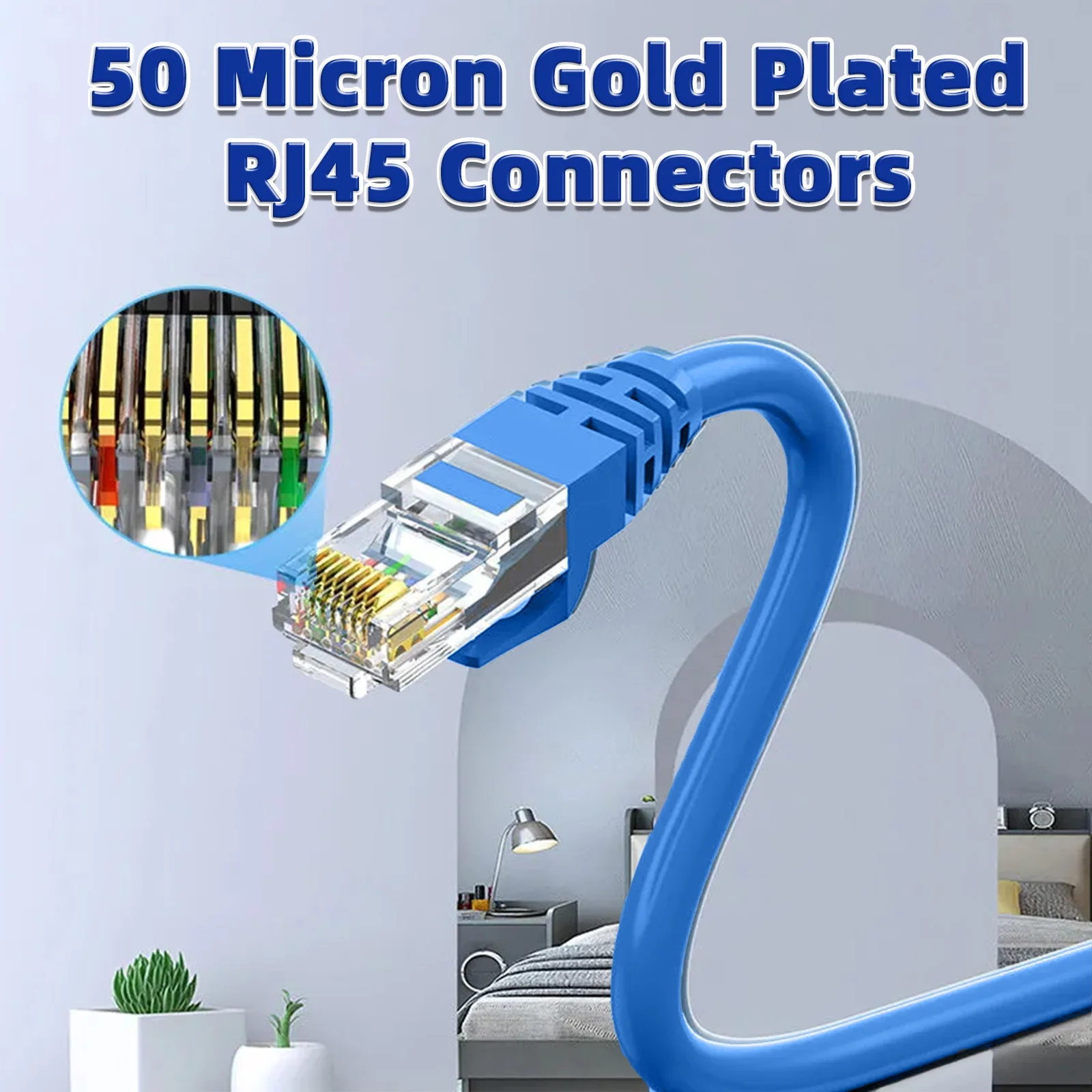 Cat5e كابل إيثرنت السائبة الأزرق الجولة CCA UTP LAN شبكة سلك داخلي استخدام RJ45 للكمبيوتر المحمول راوتر كابل التبديل CAT 5e 1m 3m 5m