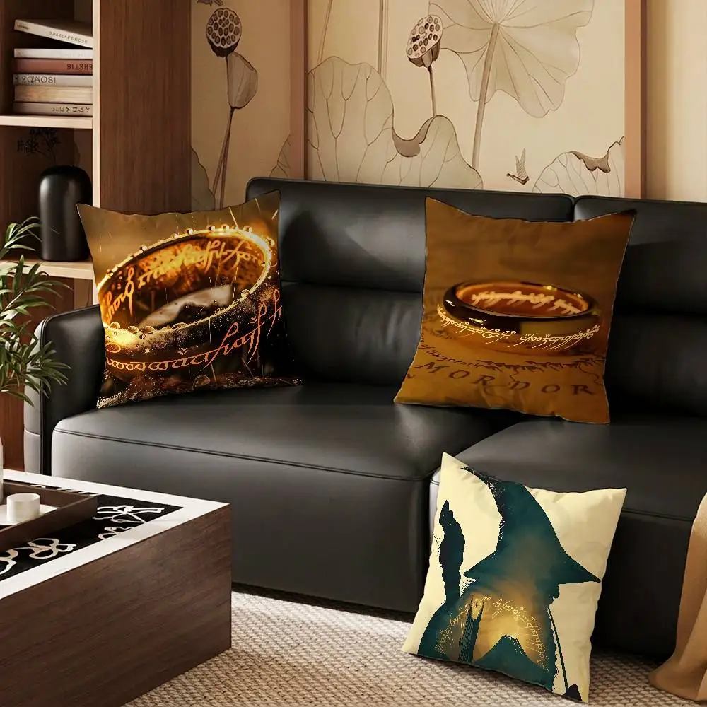 L-Lords of the R-RingES Pillow Case Square Double-Sided Printing Short Plush Sofa Cushion Cover Bedroom Bedside Pillow