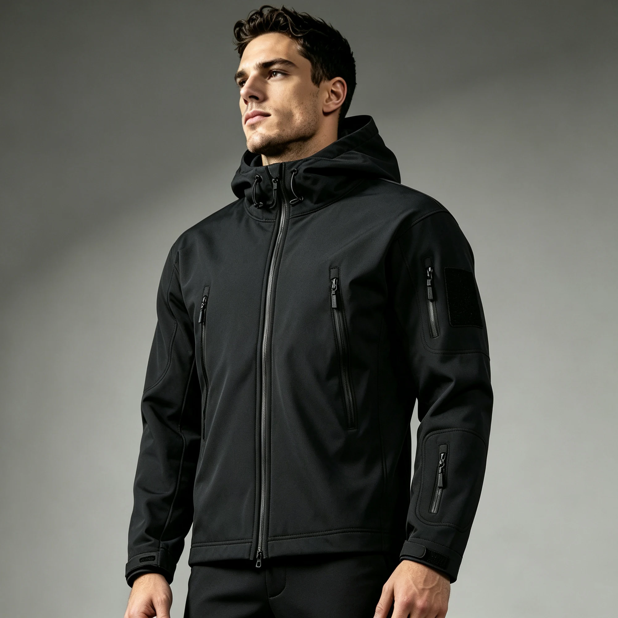 Military Tactical Soft Shell Jackets Men Windproof Waterproof Cargo Jacket Mens Army Combat Jackets Mens Hooded Bomber Coats