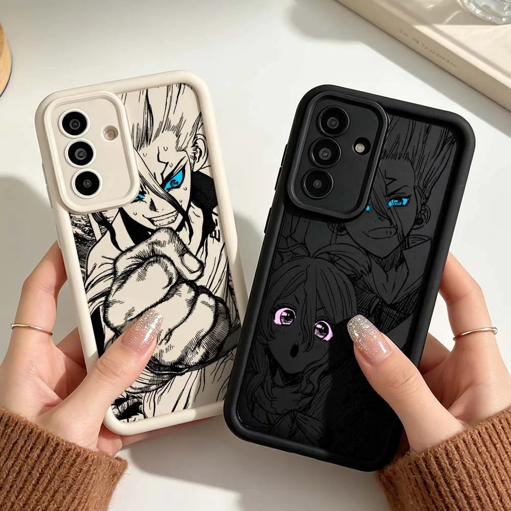 Anime Dr STONE Logo Luxury Phone Case For Samsung A03 A04 A05 A06 A07 A24 A23 A22 A21s A17 A16 A15 A14 A13 A12 5G Eye Ladder