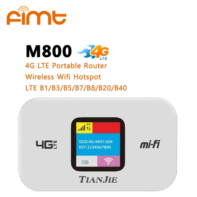 TIANJIE 150Mbps 4G Wifi Router Unlocked SIM Card Wireless Travel Modem Pocket Mobile WI-FI Internet Hotspot Adapter With Battery