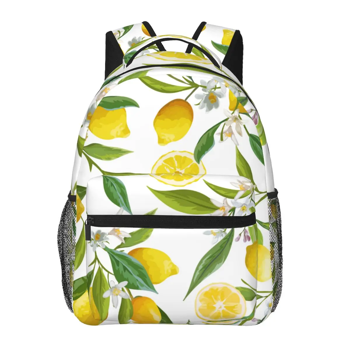 

Fashion Backpack Women Men Unisex Students Backpacks Fruits Lemon Floral Pattern Travel bag Bookbag