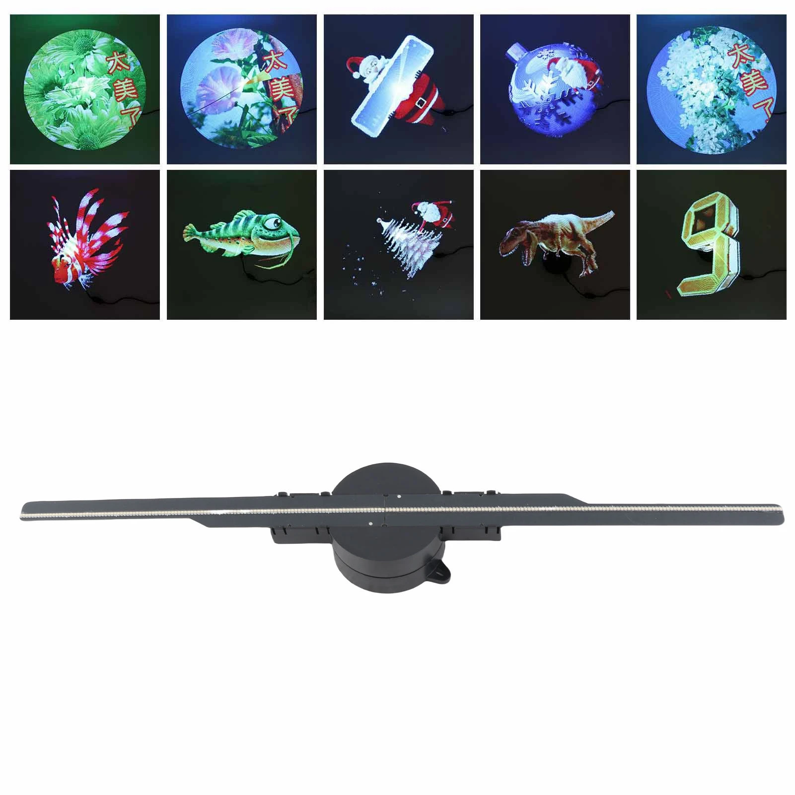 3D Hologram Fan Hologram Projector Fan Support WiFi APP 2000x224 2 Blades 224 LED Beads for Holiday Event Showcase