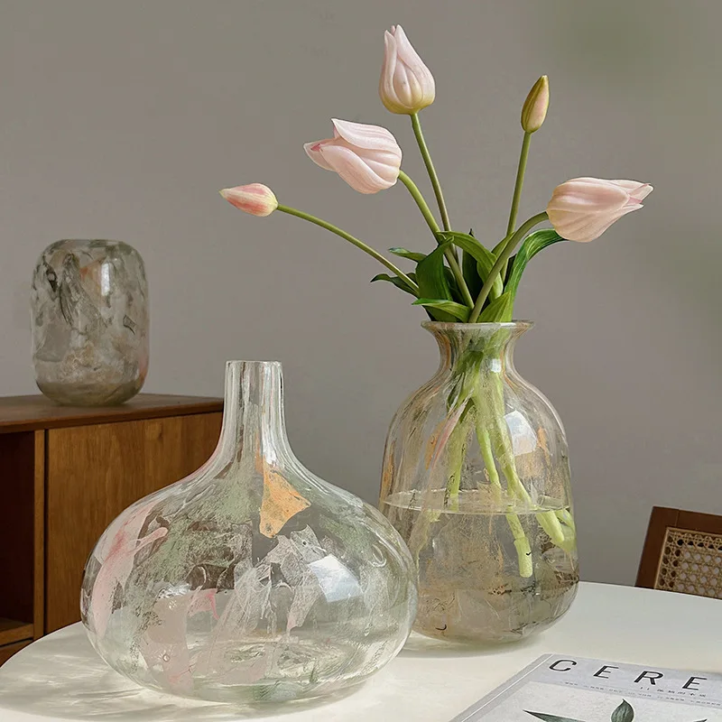 Zml glass vase - creative hand-painted hydroponic home decor - water-grown floral arrangements - chinese style