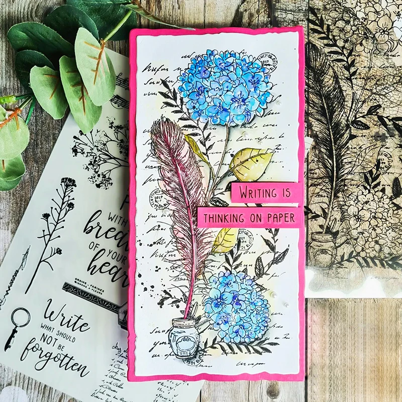 Bloom Hydrangea Tulip Rose Clear Stamp Flowers Background Diy Scrapbooking/photo Album Decorative Craft Transparent Stamps 2025