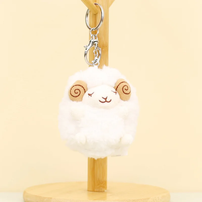 Mignon Mini sac à dos décoration mouton en peluche jouet pendentif doux agneau poupée ornement porte-clés pour décoration de voiture mouton en peluche pendentif