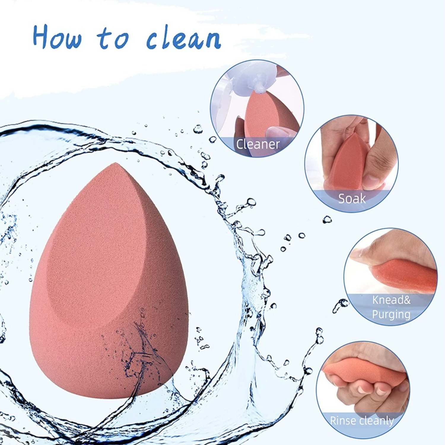 Makeup blending sponges - 8 Pcs set of high-quality cosmetic beauty eggs for flawless foundation application with powder and cre