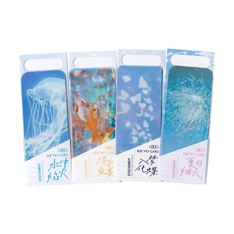 Summer Fireworks Bookmark Multi-purpose Art Pocket Bookmark PET Translucent Art 5 Pieces Design Material Origin Type