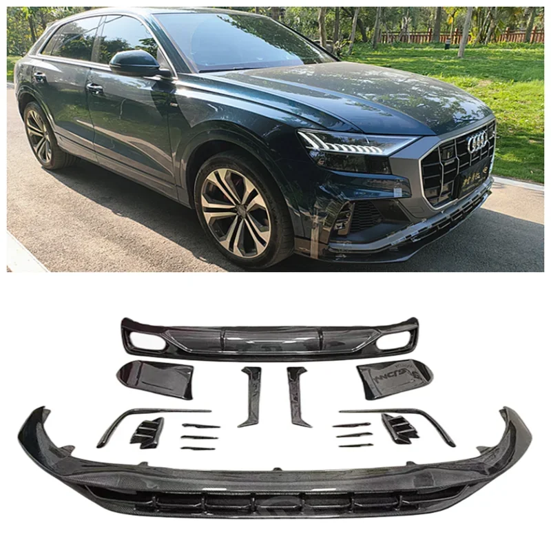 

Body Kit For Audi Q8 SQ8 2019-2022(ABT Style) Real Carbon Fiber Bumper Front Lip Rear Diffuser Side Skirts Spoiler Cover