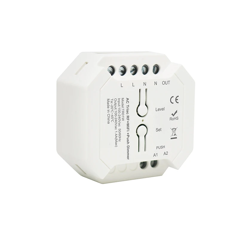 AC100V-240V 1 Channel AC Push WIFI Light Dimmer Tuya APP Control Voice Control Led Dimmer